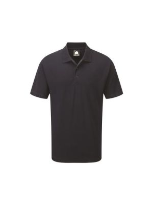 Plain black polo shirt can be personalised with either Embroidery or vinyl printing