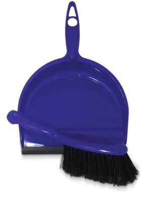 Dust Pan & Brush in blue with black brush 