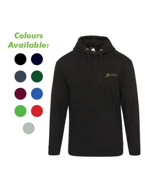 Branded hooded sweatshirt is available in a variety of colours