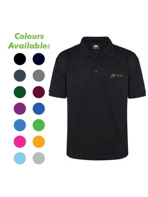 Branded premium polo shirts are available in a variety of colours