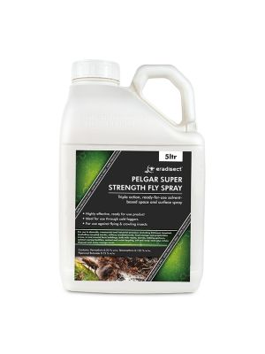 Pelgar Super Strength Fly Spray is available in a 5 litre bottle