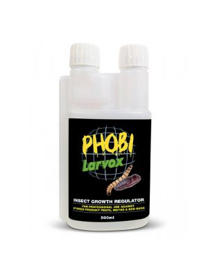 Phobi Larvox is an insect growth regulator in a 500ml sized bottle 