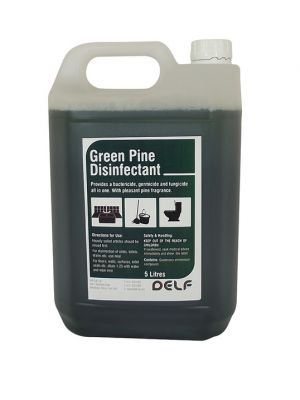 Green Pine Disinfectant comes in a 5ltr container