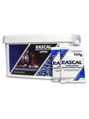 Rascal Difenacoum Whole Wheat 50x100g Sachets Place Packs