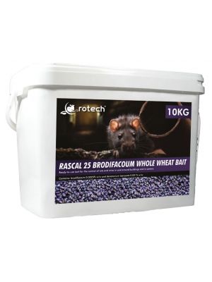 Rotech® Rascal 25 Brodifacoum Whole Wheat is a ready to use bait formulated using food grade micronised wheat 