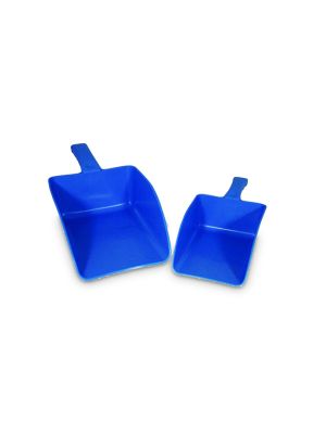 These blue plastic scoops are available in two sizes