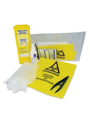 This essential sharps needle collecting kit provides everything you need for your work toolbox 