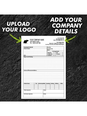 Add your own logo and company details with our Personalised Treatment Report Pad Designer in size A4 or A5 