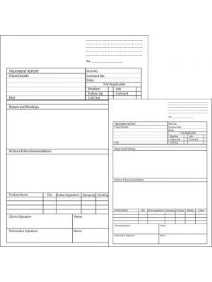 Treatment Report Pads are available in A4 & A5